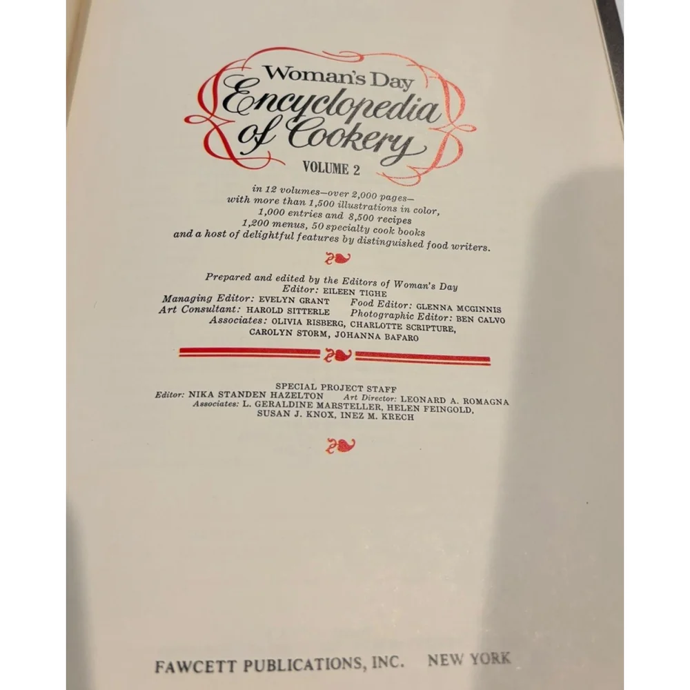 Woman's Day Encyclopedia of Cookery Volumes #6 & 2 Vintage Cookbooks 1966